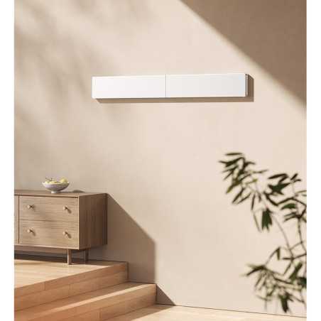 Suport Haine, Depozitare si Uscare Rufe, din Aluminiu, Pliabil, Impermeabil, Montare prin Perforare, 80 cm, Alb