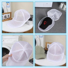 Husa de Spalare Sapca, pentru Masina de Spalat, din Poliester, Circumferinta 53 cm, cu Fermoar, Alb