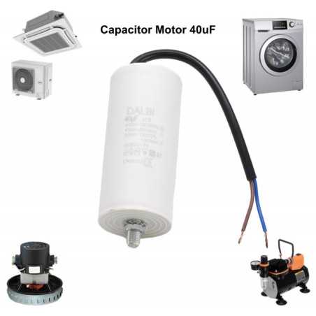 Condensator Motor cu Surub si Fire - 40uf/450V