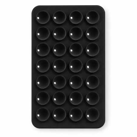 Suport pentru Telefon cu Ventuze, din Silicon, Dublu-Fata, 28 Ventuze, 8 x 6 cm, Negru
