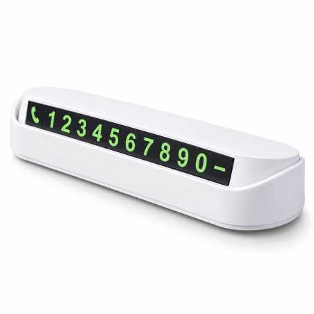 Placuta Auto pentru Parcare Temporara, cu Numar de Telefon Ascuns la Cerere, 12 x 3,cm, Alb