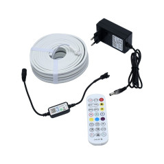 Kit Banda LED Neon Flex RGBIC 24V cu Telecomanda si Aplicatie, 360 LED-uri, 5m
