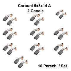 Perii Colectoare Carbuni 5x8x14,5 - A - 2 Canale / 10Set/Punga