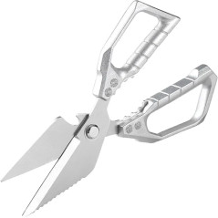 Foarfecă de Bucătărie Multifuncțională din Inox, pentru Carne, Pui și Pește, cu Spargător de Nuci și Desfăcător de Capace