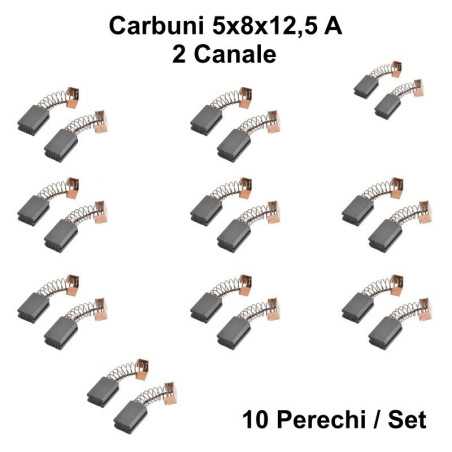 Perii Colectoare Carbuni 5x8x12,5 - A - 2 Canale / 10Set/Punga
