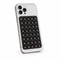 Suport cu Ventuze Telefon, Model Dreptunghiular, cu o Singura Fata, Varianta Groasa, Antiderapant, Silicon , 5.5x8 cm , Negru