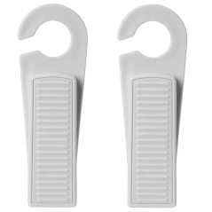 Set 2 Opritoare de Ușă din PVC Gri cu Inel de Agățare, 13 cm