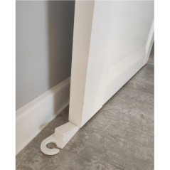 Set 2 Opritoare de Ușă din PVC Gri cu Inel de Agățare, 13 cm