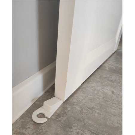 Set 2 Opritoare de Ușă din PVC Gri cu Inel de Agățare, 13 cm