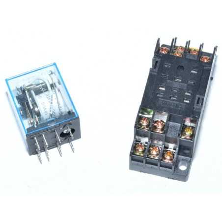Releu 12V DC, Elecromagnetic 11 Pini cu Soclu