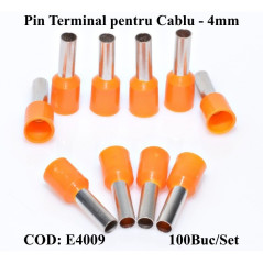 Pin Terminal de Cablu E4009 Portocaliu, 100Buc/Set