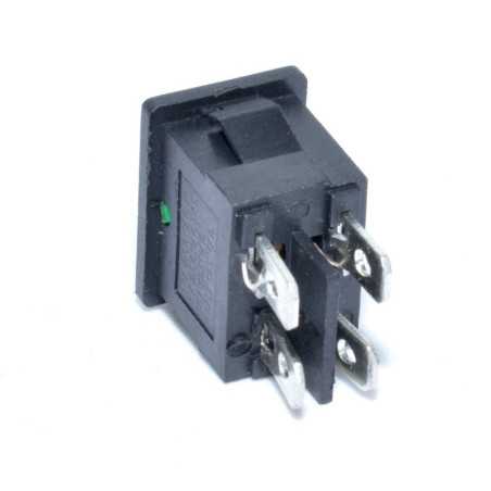 Intrerupator Mic IRS 220V Led Verde 4P, 21x15mm