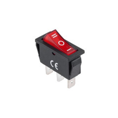 Intrerupator IRS ingust on-off-on rosu 3 contacte 220V-15A INT-22009R
