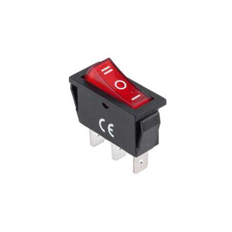 Intrerupator IRS ingust on-off-on rosu 3 contacte 220V-15A INT-22009R