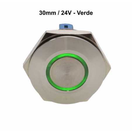 Push Buton 30mm/24V Led Verde
