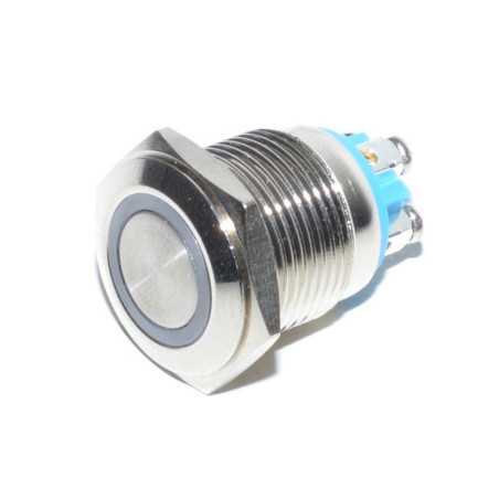 Intrerupator Push Metalic 16mm cu Led 12V cu Revenire