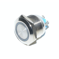 Intrerupator Push Metalic cu Led 19mm / 24v cu Revenire