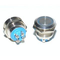 Intrerupator Push Metalic cu Led 19mm / 24v cu Revenire