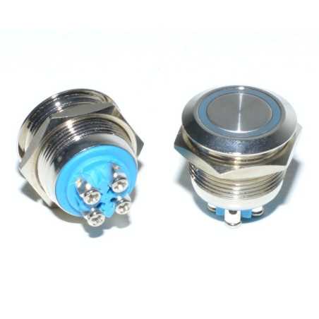 Intrerupator Push Metalic cu Led 19mm / 24v cu Revenire
