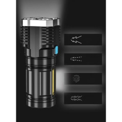 Lanterna LED Tactica 2 in 1, 4 Moduri de Iluminare, Tip Proiector COB, Reincarcabila, Lanterna de Drumetii, 13.6 x 5 cm