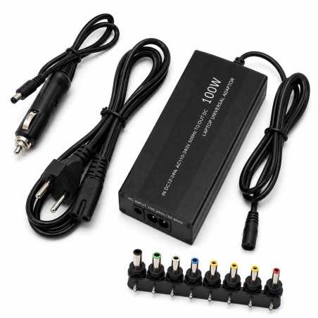 Incarcator Universal Laptop 100W AC/DC pentru Casa si Masina cu 8 Mufe