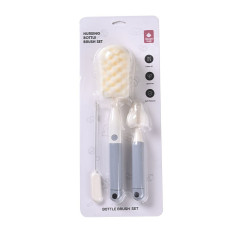 Set 3 Perii de Spalat Biberoane pentru Tetina, Biberon, Pai, Materiale Sigure, fara BPA, Curatare 360°