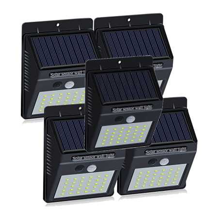 5 x Lampa Solara Cu senzor Miscare Si Acumulator 30 Leduri