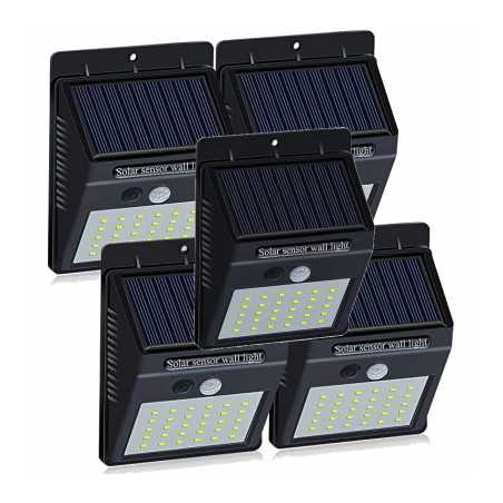 5 x Lampa Solara Cu senzor Miscare Si Acumulator 30 Leduri