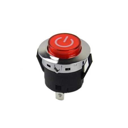 Push buton rosu cu reținere, incastrabil, ideal pentru aplicații auto, panouri de comandă, proiecte DIY, 12V–24V 16A