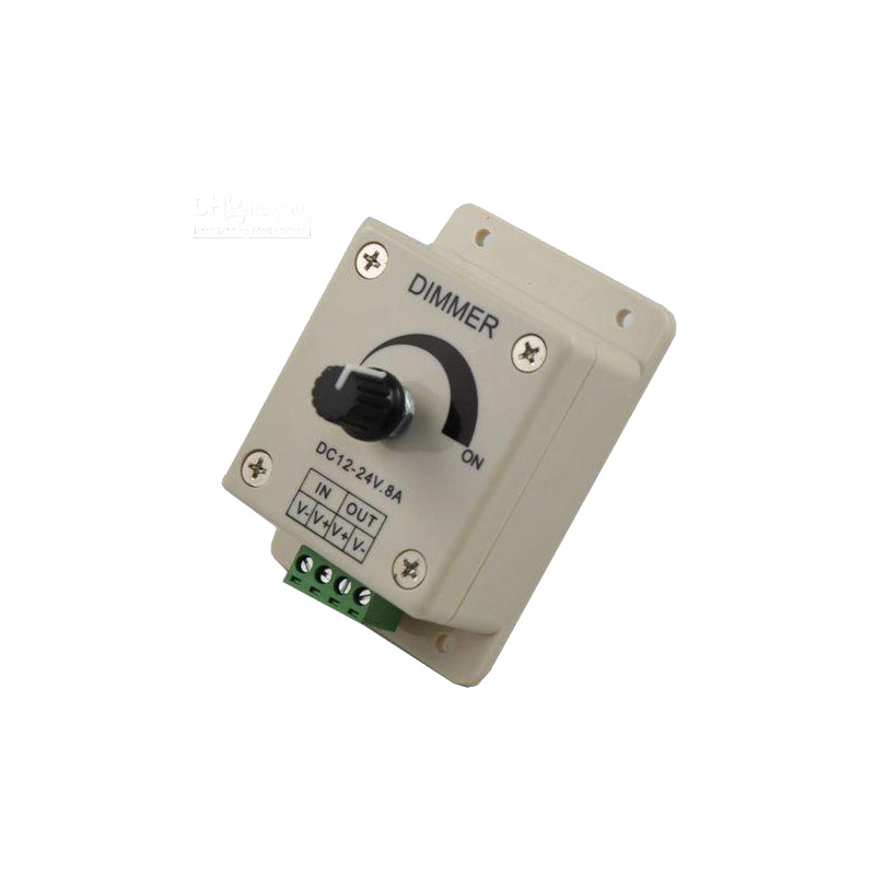Dimmer LED Reglabil Cu Potentiometru, 8A, 96W, 12-24V DC