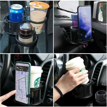 Suport Auto Multifunctional 5 in 1, pentru Pahar, Telefon, Ochelari, Chei, Monede