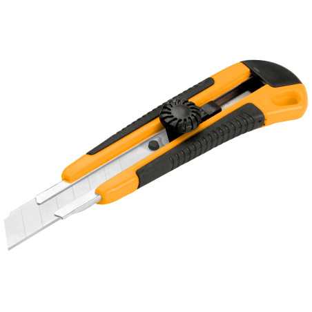 Cutter cu lama cu clic 18x100 mm cu buton rotativ de fixare,