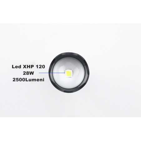 Lanterna Profesionala LED XHP 120 2500Lumeni Acumulator 26650 Incarcare USB