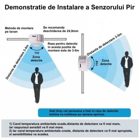 Senzor Pir 12-24V DC cu 4 Fire 25x20mm