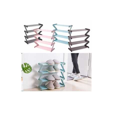 Suport Pentru Pantofi Z-Shape Shoe Rack, 4 Rafturi, 48 x 46 cm,